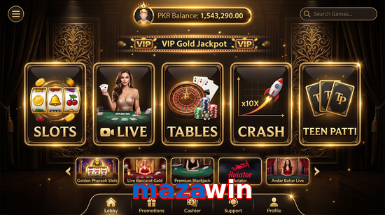 Main screen of Mazawin casino page for PK players